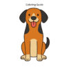 Colored easy dog drawing