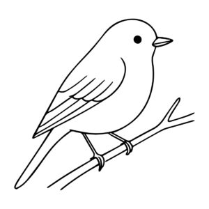 Easy bird drawing in black and white