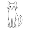 Easy cat drawing in black an white