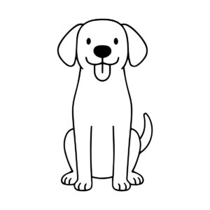 Easy dog drawing in black and white