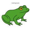 Colored easy line drawing of a frog