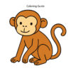 Colored easy line drawing of a monkey