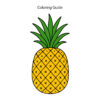 Colored easy line drawing of a pineapple