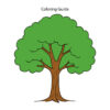 Colored easy line drawing of a tree