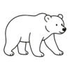 Easy line drawing of a bear in black and white