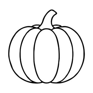 Easy line drawing of a pumpkin in black and white
