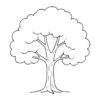 Easy line drawing of a tree in black and white