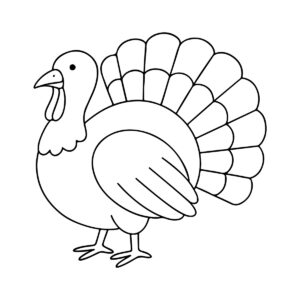 Easy line drawing of a turkey