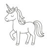 Easy line drawing of a unicorn in black and white